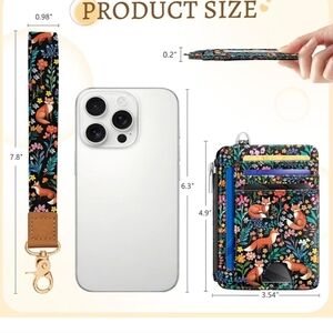 Floral Pattern Phone Lanyard and Wallet Set
